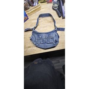 vintage denim hobo shoulder bag